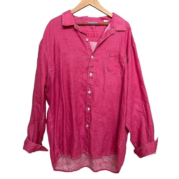 Tommy Bahama XXL Men’s Linen Shirt | Hot Pink, Relax Fit, 100% Linen NWOT $159 - Picture 3 of 8
